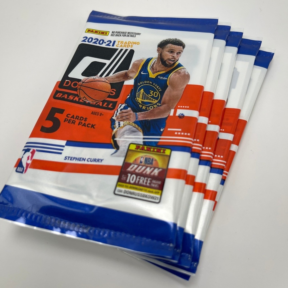 5-Pack Lot Panini Donruss Basketball 2020-21 Pack Yellow Flood Parallel NBA